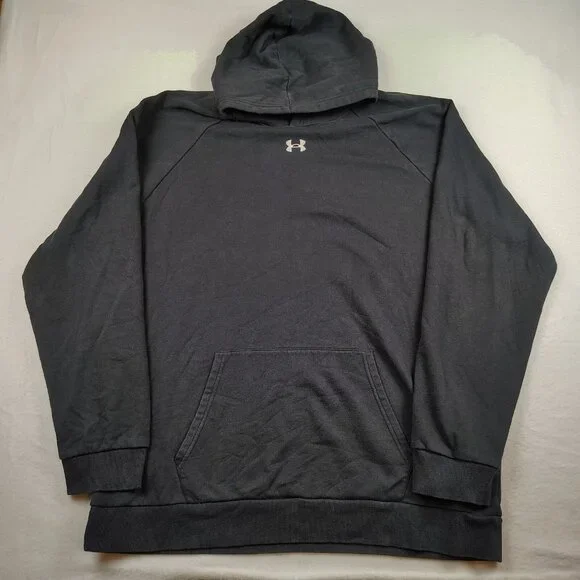 Under Armour Sweatshirt Mens 3XL Black Pullover Hoodie - Picture 1 of 8